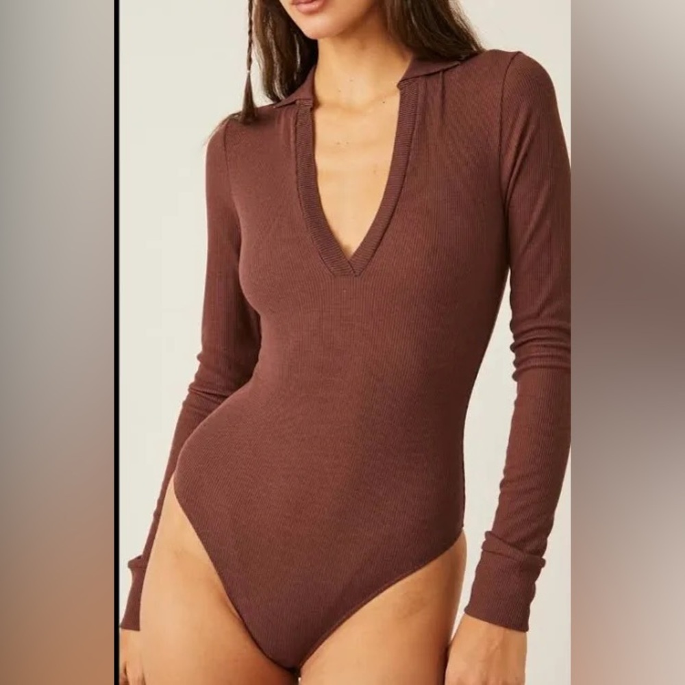 Free People Do It Right‎ Bodysuit in Hickory Size Large